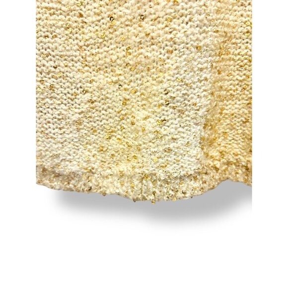Chico’s Metallic Sequin Sweater Hi-Low Hem Cream Ivory Women’s Size 1 (M/L) - Picture 12 of 15